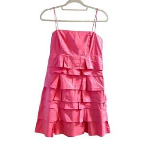 Farm Rio Women's RARE Y2K  Pink Dress Post It Ruffle Style Size M